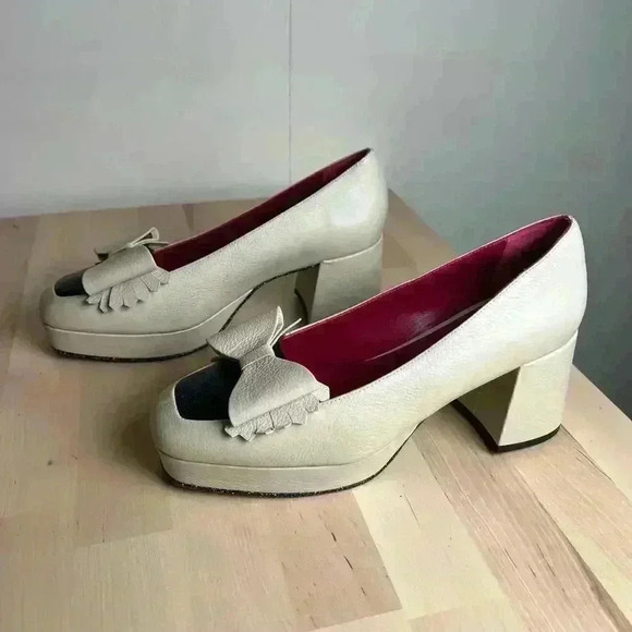 L'atelier de Charlotte Holiday B Platform Pumps Black and Neutral Europe Size 39 - Picture 2 of 8